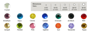 Hex Rhinestone Color Options